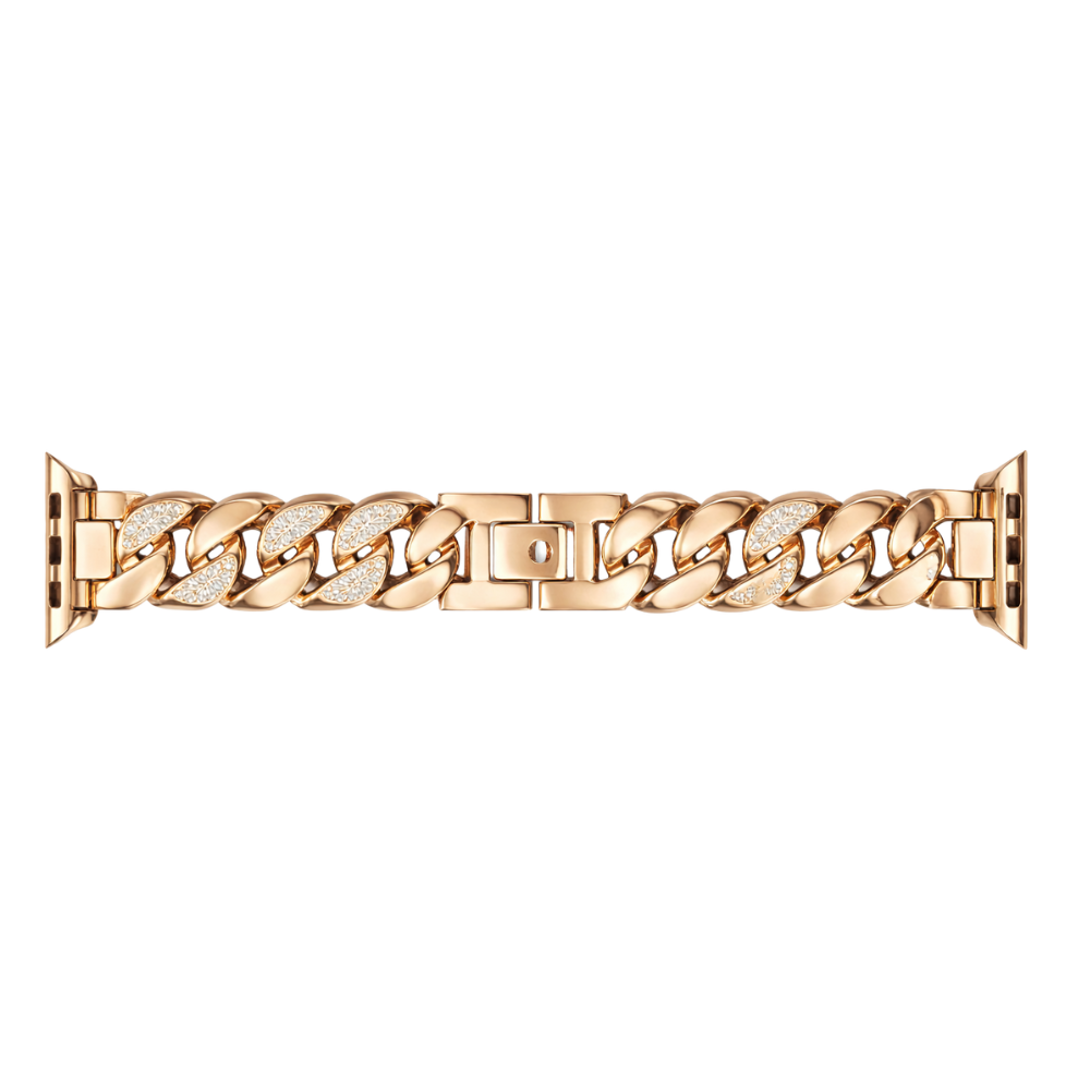 Edelstahl Apple Watch Armband Roségold – Kettenarmband mit Strass