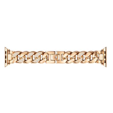 Edelstahl Apple Watch Armband Roségold – Kettenarmband mit Strass