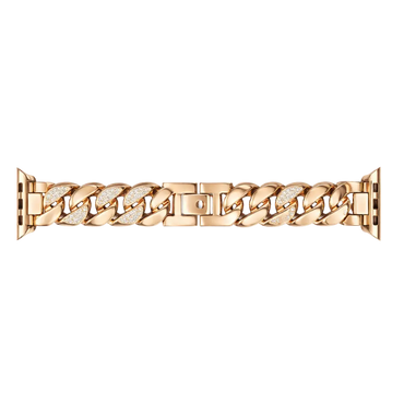 Edelstahl Apple Watch Armband Roségold – Kettenarmband mit Strass