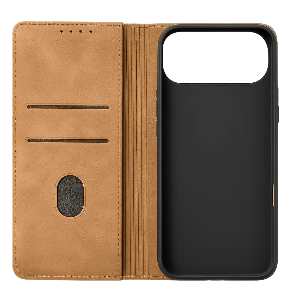 iPhone 17 Air Hülle – Premium Leder Flipcase mit Kartenfächern & Rundumschutz