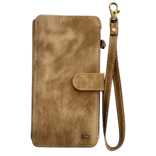 iPhone 17 Hülle – Premium Leder Wallet Case mit Band