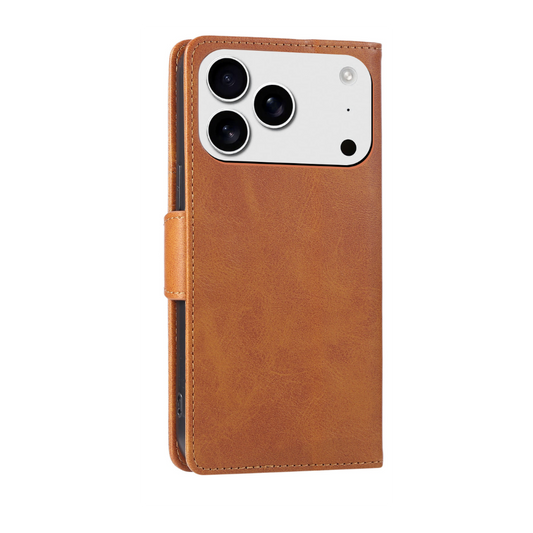 iPhone 17 Pro Max Lederhülle Braun – Edler Rundumschutz mit Kartenfach