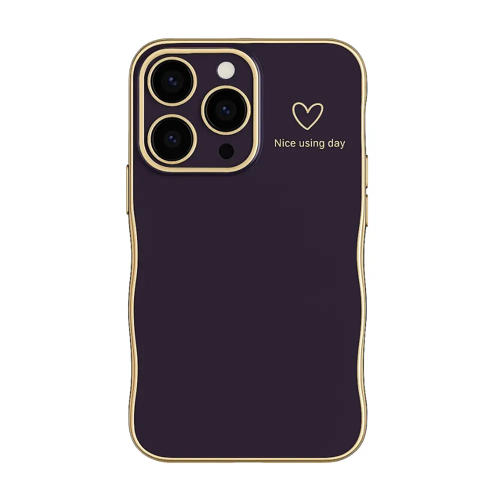 iPhone 14 Pro Hülle Dunkellila / Gold – Eleganz trifft auf maximalen Schutz