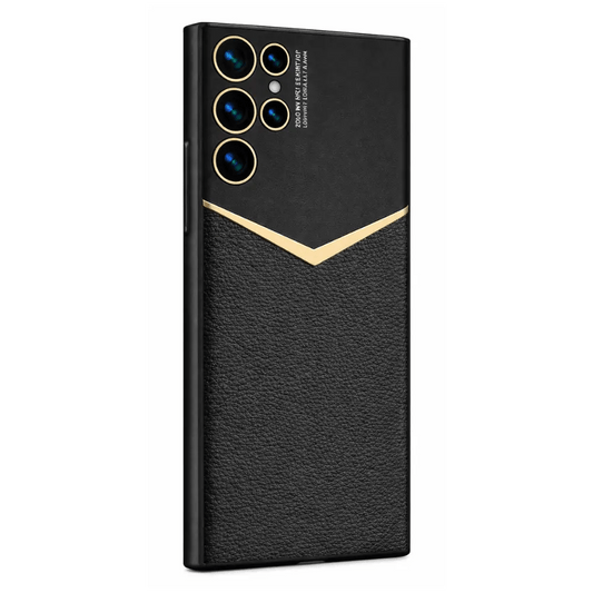 Samsung S25 Ultra Hülle – Premium Lederlook mit Kameraschutz