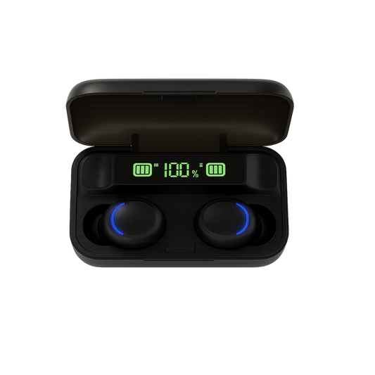 Bluetooth Kopfhörer mit LED-Anzeige und Ladecase