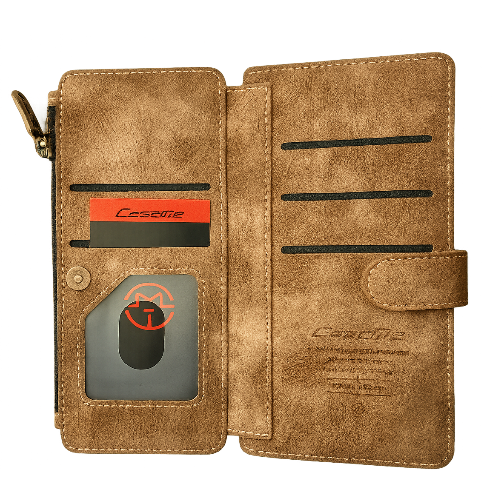 iPhone 17 Hülle – Premium Leder Wallet Case mit Band