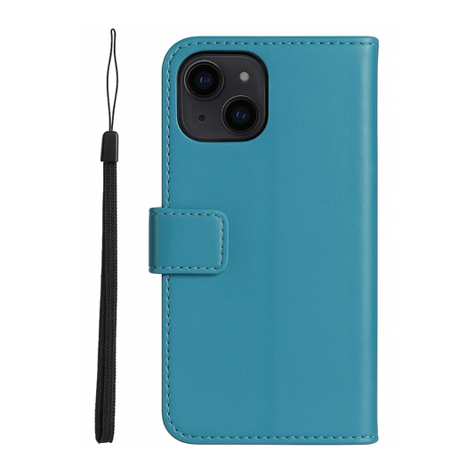 iPhone 15 Plus Hülle – Wallet Case mit Kartenfach, Magnetverschluss & Handschlaufe