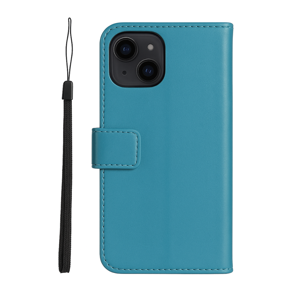 iPhone 16 Plus Hülle – Premium Wallet Case mit Kartenfach, Magnetverschluss und Handschlaufe