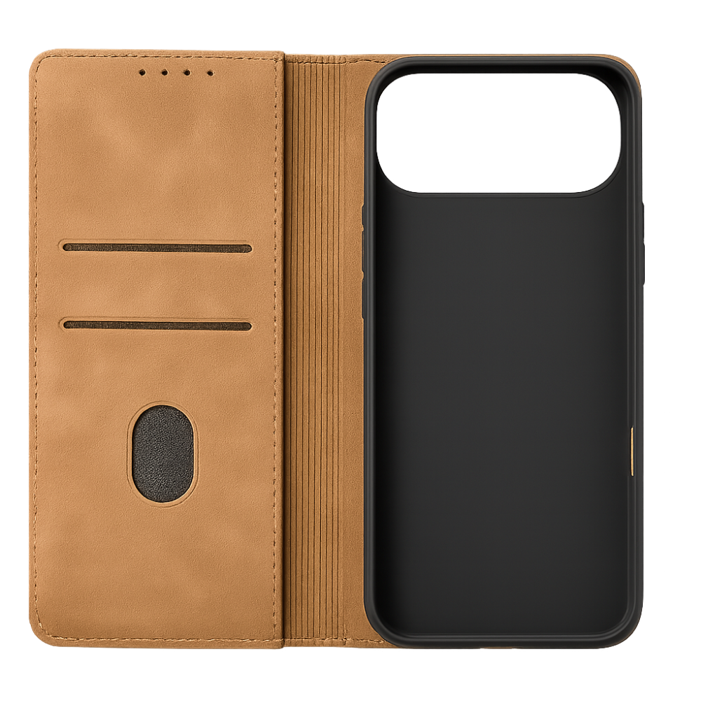 iPhone 17 Air Hülle – Premium Leder Flipcase mit Kartenfächern & Rundumschutz