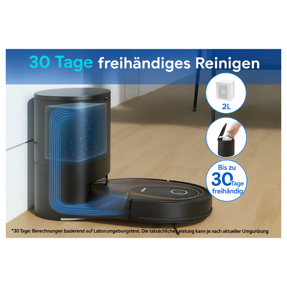 Bagotte 950Max Roboterstaubsauger mit Absaugstation & Wischfunktion